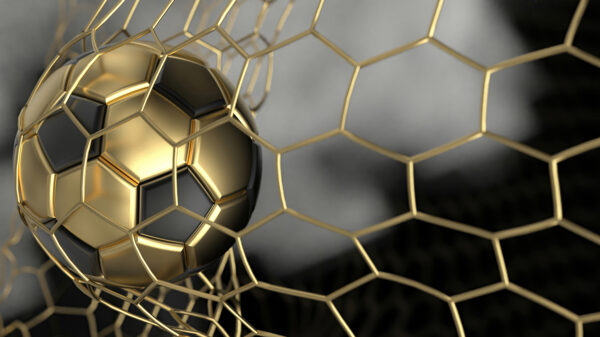Bola de futebol numa rede Bola de futebol numa rede