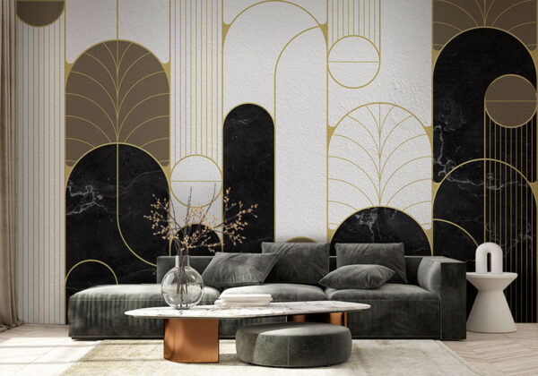 Design art déco a preto e branco Design art déco a preto e branco