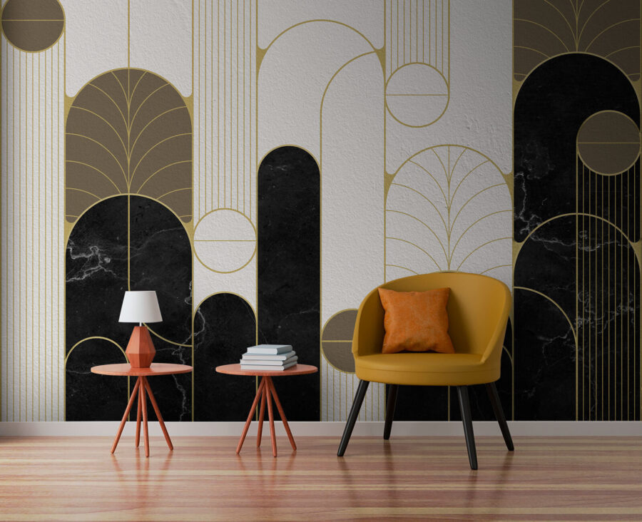 Design art déco a preto e branco Design art déco a preto e branco