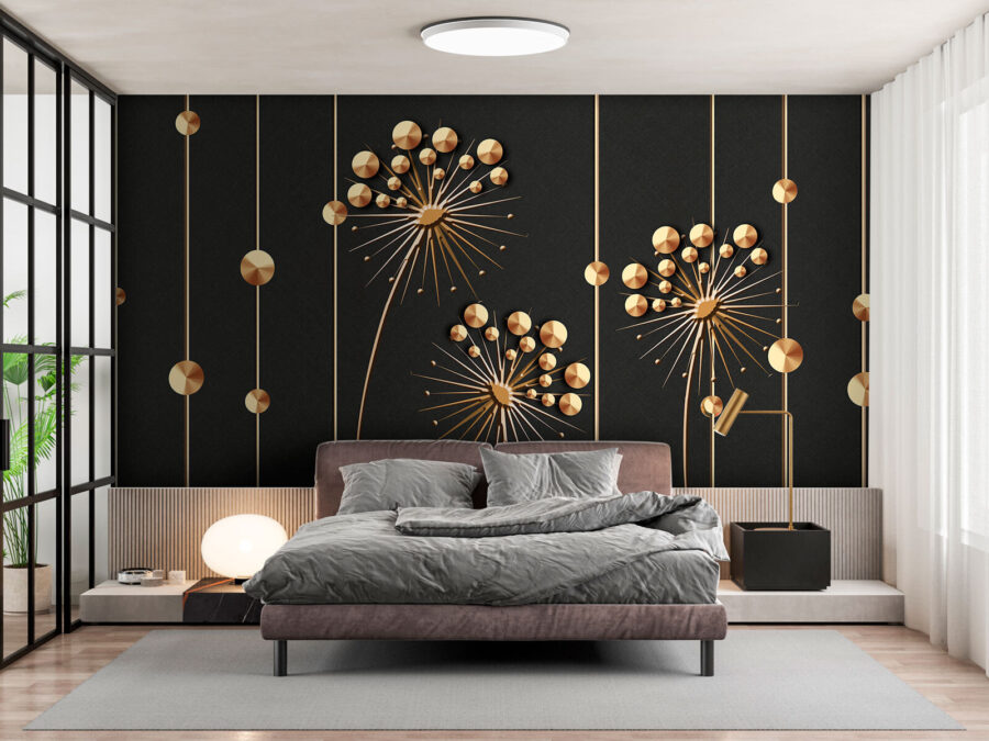Design floral elegante em tons escuros
