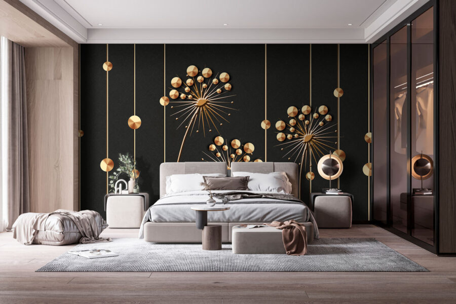 Design floral elegante em tons escuros