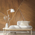 Papel de parede Desenho artístico de padrão de painéis de madeira