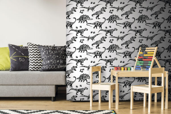 Padrão de dinossauros com palavras Padrão de dinossauros com palavras