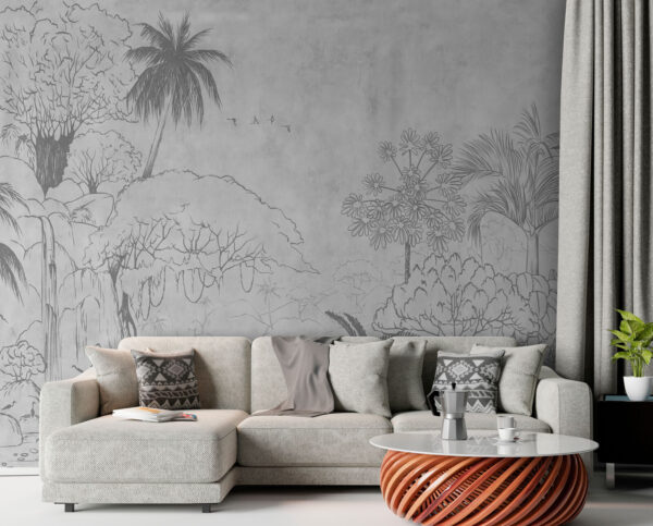 Desenho de um rio com árvores e plantas Desenho de um rio com árvores e plantas