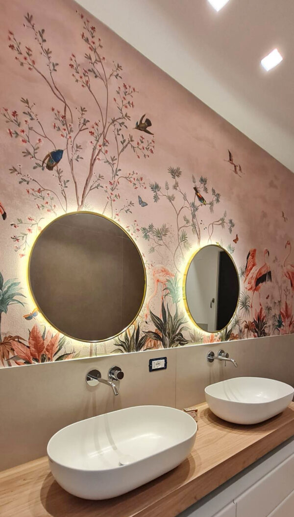 Papel de parede com pássaros e plantas Papel de parede com pássaros e plantas
