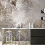 Papel de parede Parede com folhas