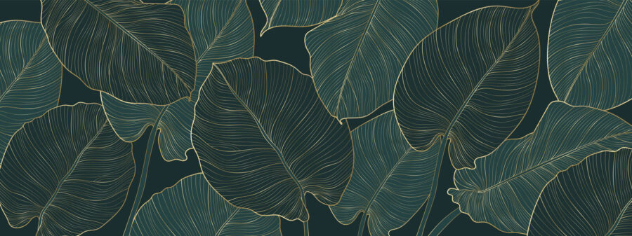 Papel de parede Folhas elegantes com pormenores intrincados. - Image 4