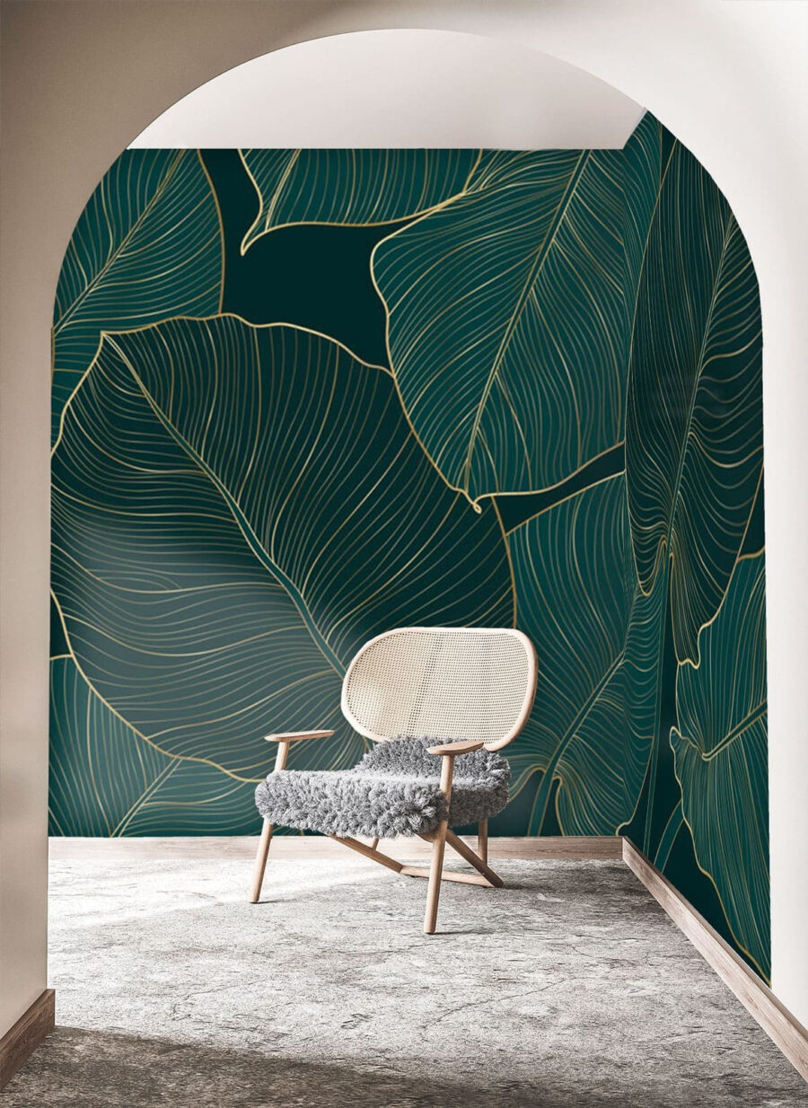Papel de parede Folhas elegantes com pormenores intrincados. - Image 2