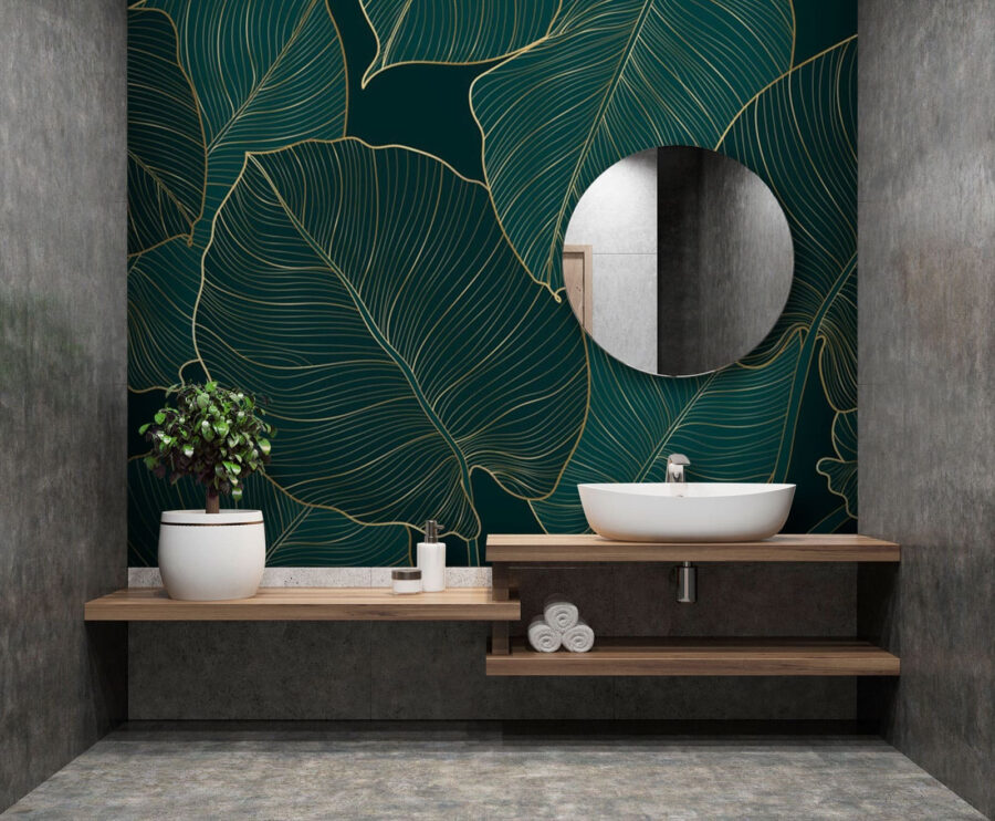 Papel de parede Folhas elegantes com pormenores intrincados. - Image 3