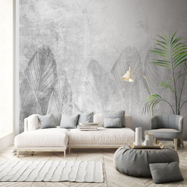 Fundo branco e cinzento com folhas Fundo branco e cinzento com folhas