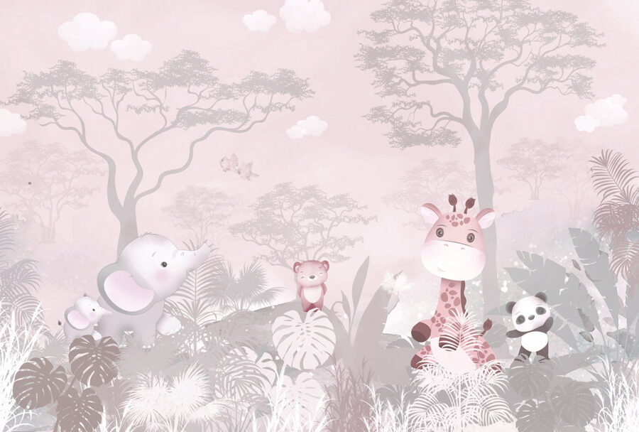 Papel de parede Um grupo de animais numa floresta - Image 4