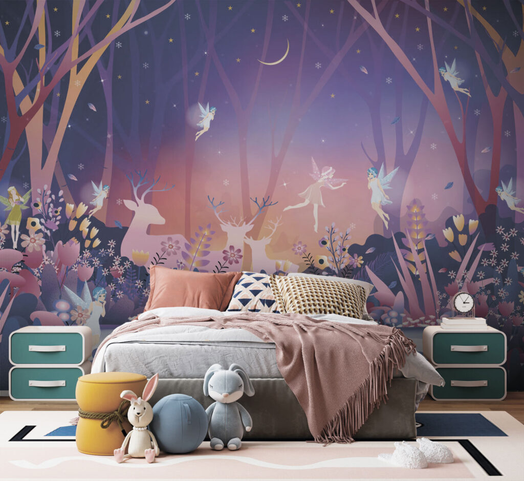 Cartoon of a fairy in the woods