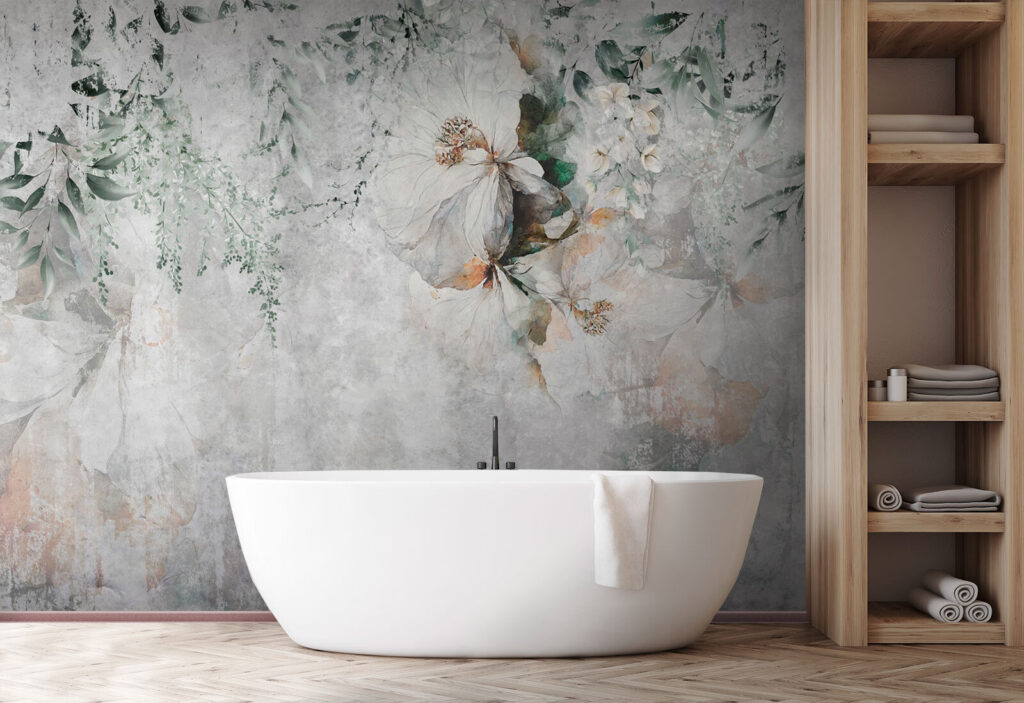 Painting of flowers and leaves Painting of flowers and leaves