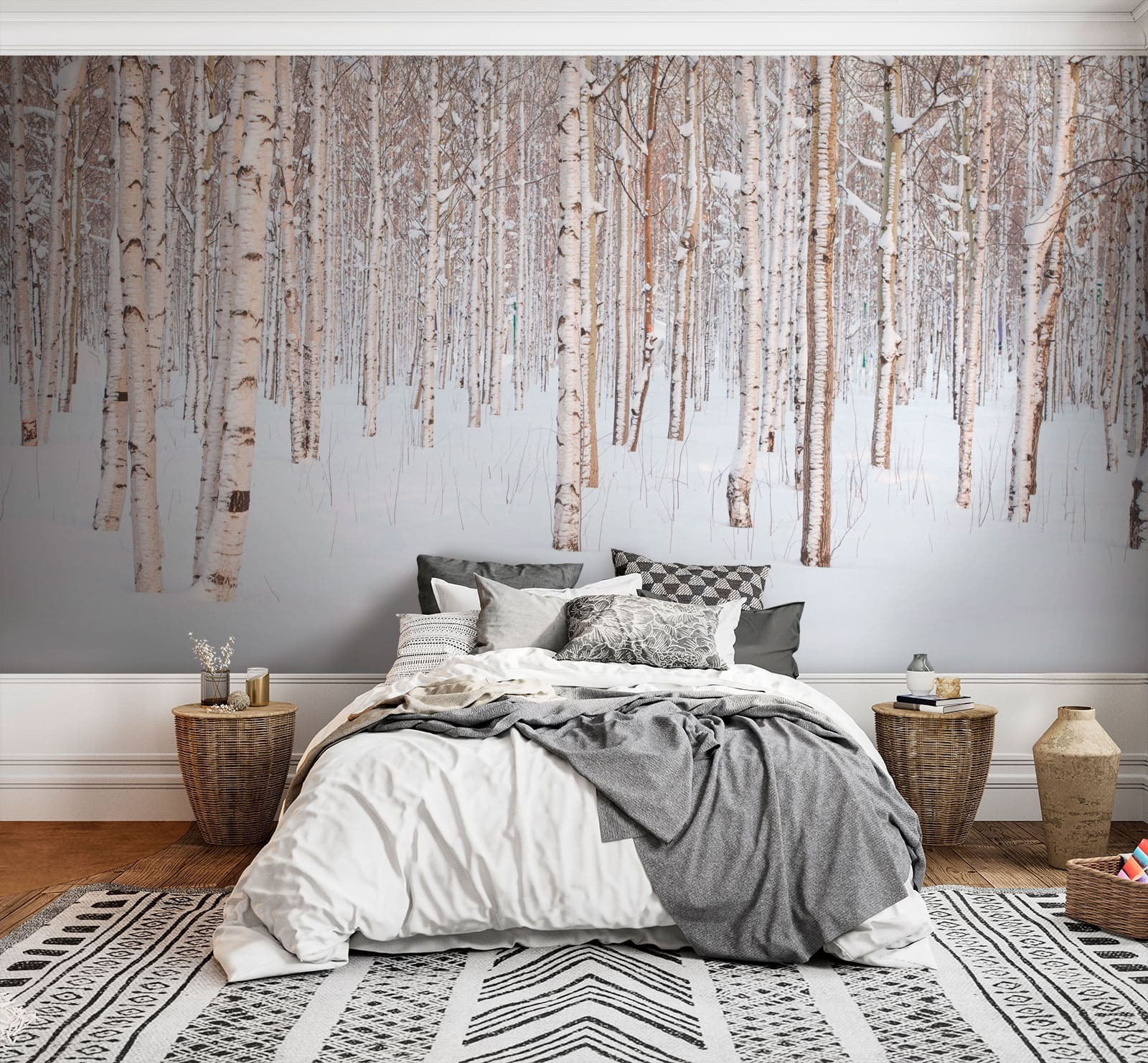 Group of trees in a snowy forest Group of trees in a snowy forest