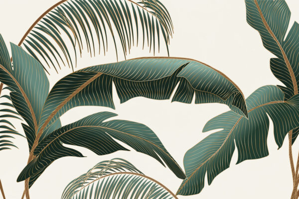 Folhas tropicais sobre um fundo claro. Folhas tropicais sobre um fundo claro.