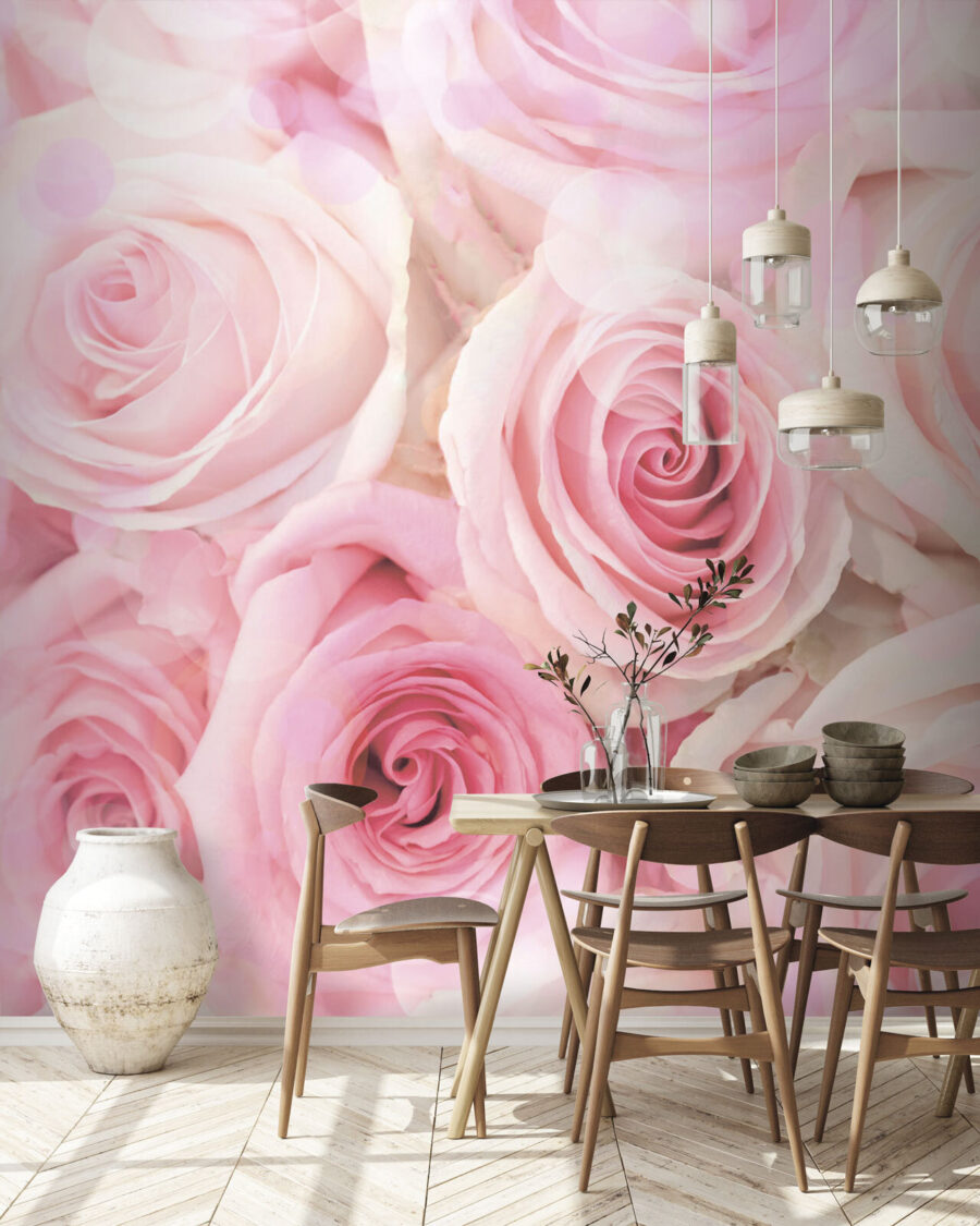 Grupo de rosas cor-de-rosa
