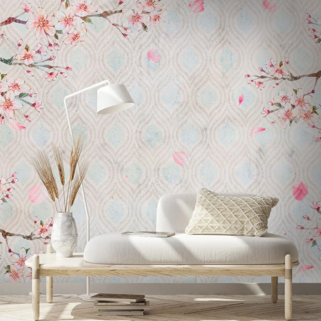 White and pink floral pattern