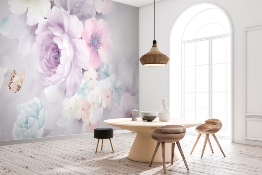 Papel de parede Flores suaves em tons pastel. - Image 2