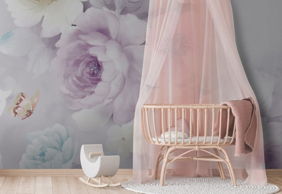 Papel de parede Flores suaves em tons pastel. - Image 3