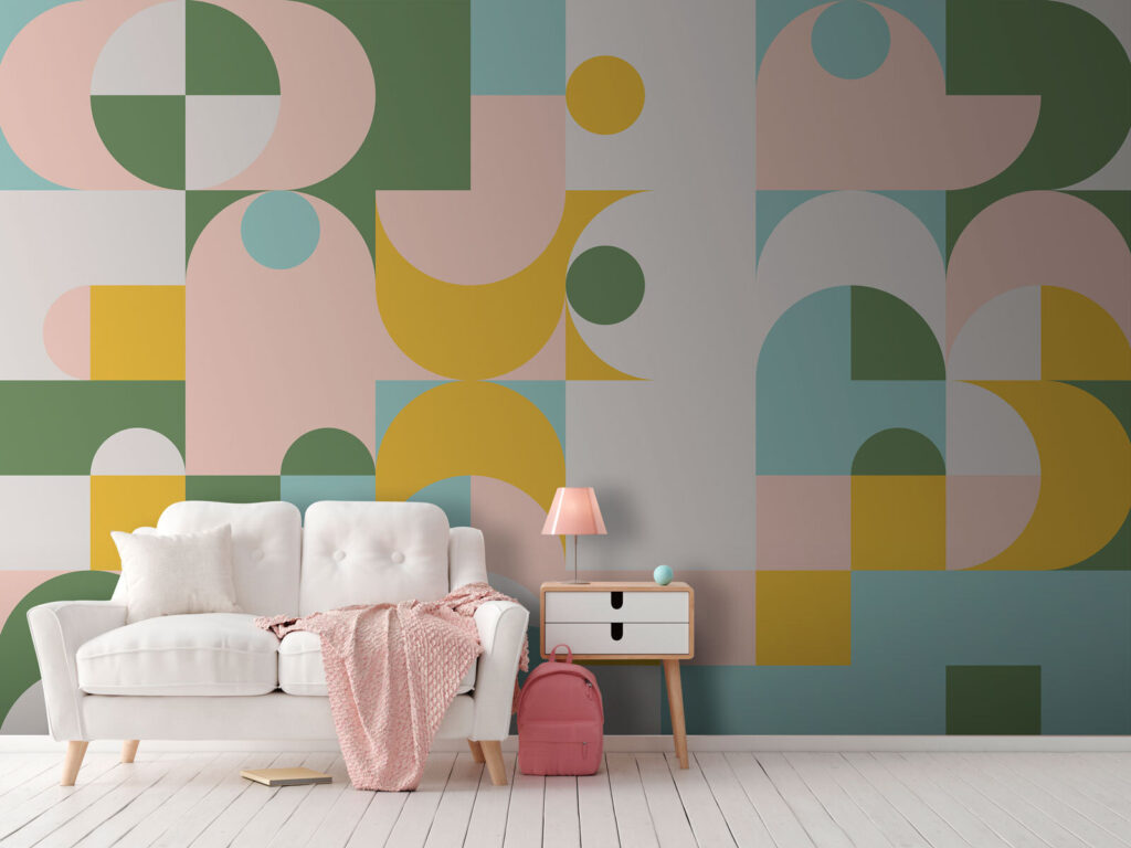 Colorful pattern with circles and dots