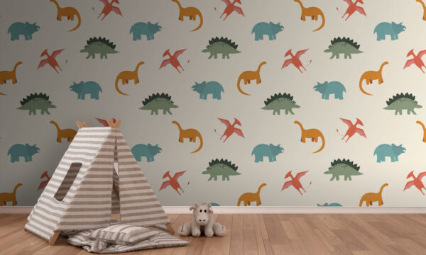 Padrão de dinossauros de desenhos animados Padrão de dinossauros de desenhos animados