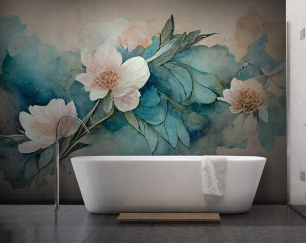 Pintura de flores e folhas Pintura de flores e folhas
