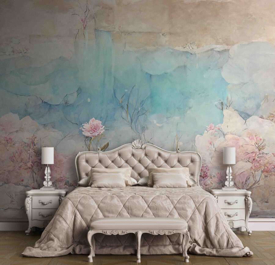 Pintura de flores e pedras Pintura de flores e pedras
