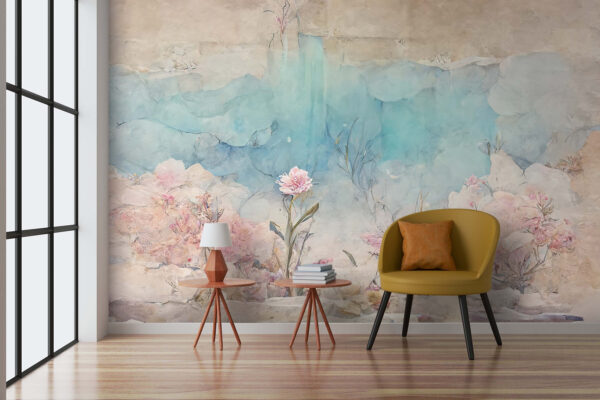 Pintura de flores e pedras Pintura de flores e pedras