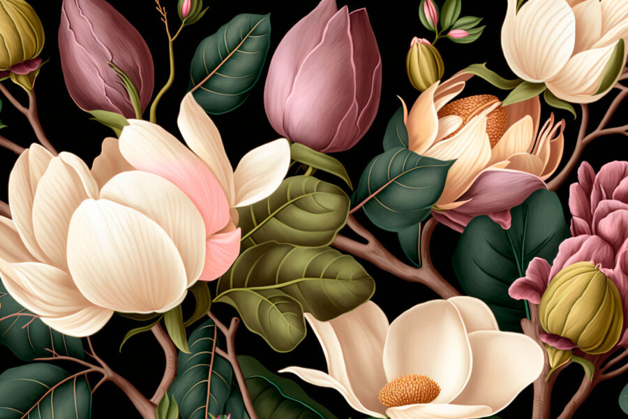 Composição floral elegante sobre fundo escuro. Composição floral elegante sobre fundo escuro.