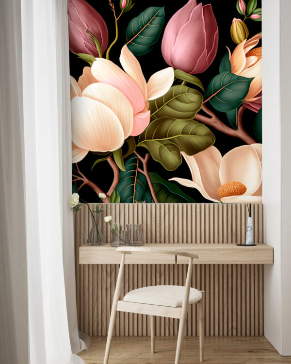 Composição floral elegante sobre fundo escuro. Composição floral elegante sobre fundo escuro.