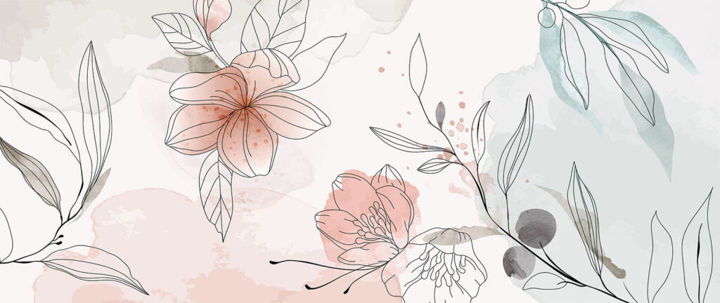 Desenho de flores e folhas Desenho de flores e folhas