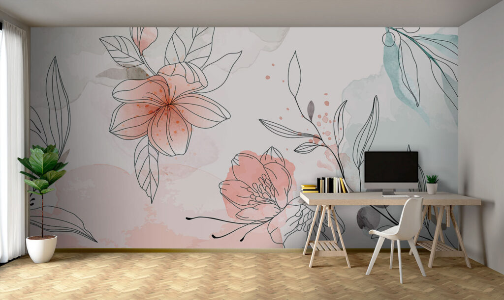 Drawing of flowers and leaves