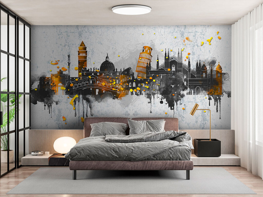 Painting of a city Painting of a city