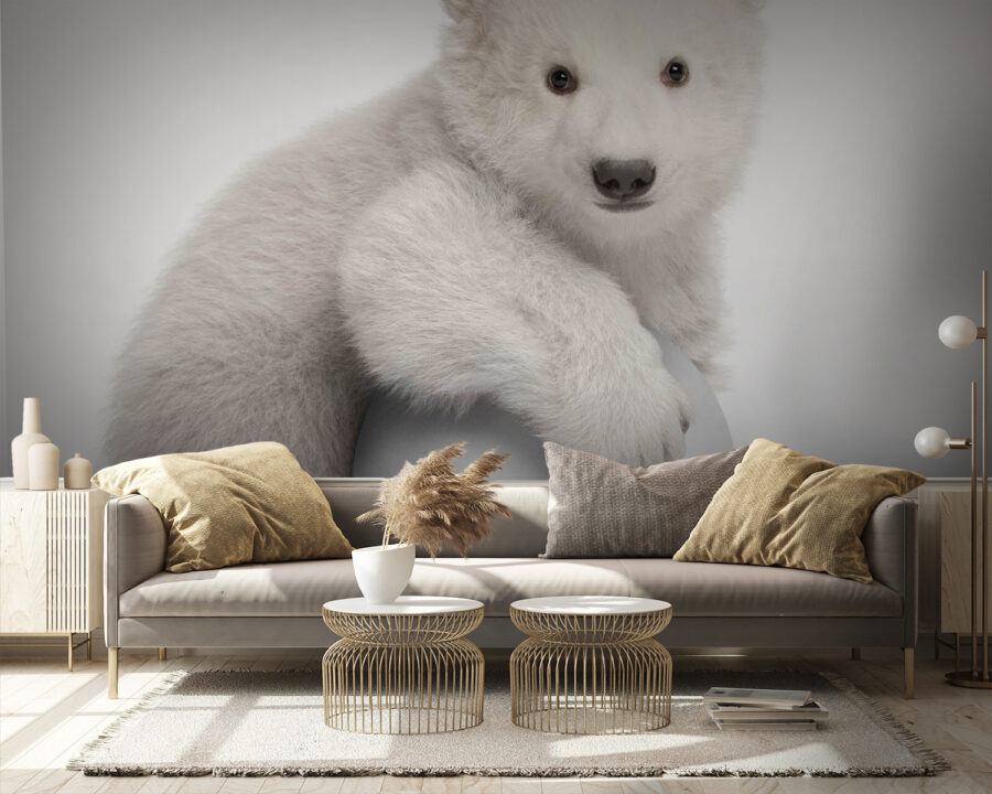 Papel de parede Urso polar a segurar uma bola - Image 3