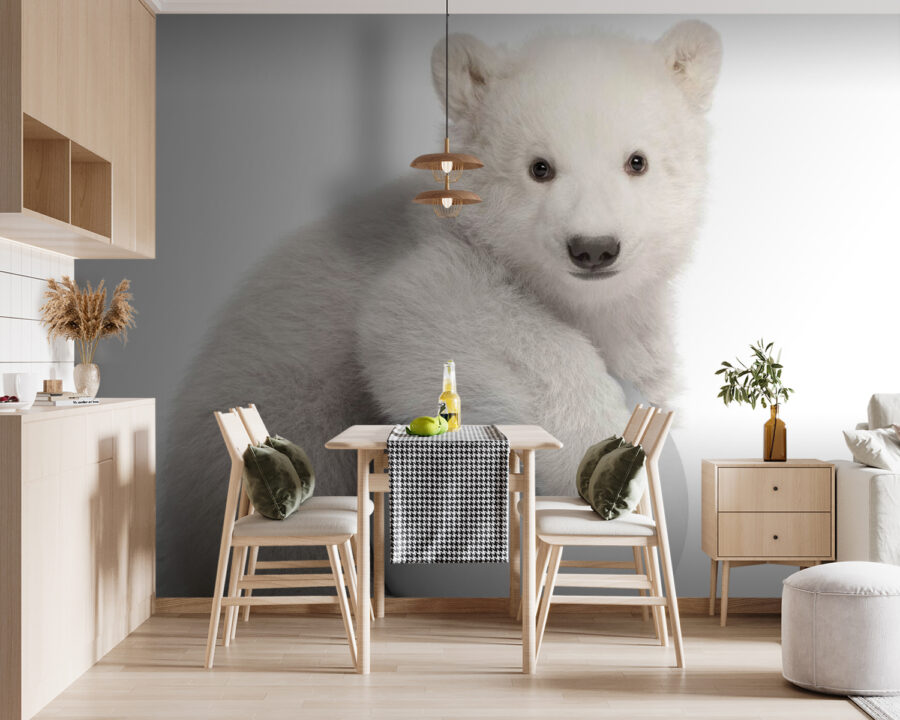 Papel de parede Urso polar a segurar uma bola