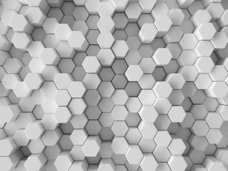 Grupo de hexágonos brancos