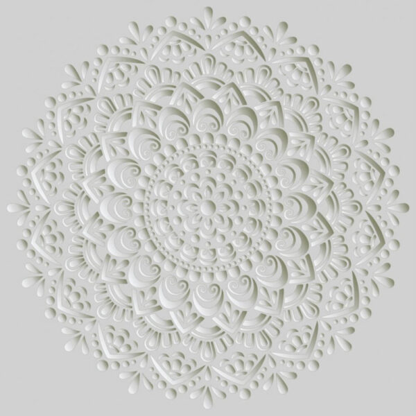 Padrão circular branco sobre um fundo cinzento Padrão circular branco sobre um fundo cinzento