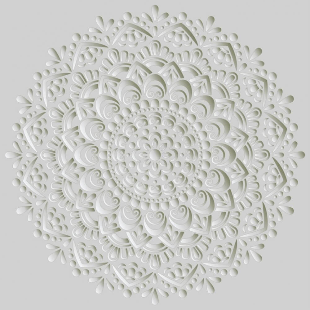 Padrão circular branco sobre um fundo cinzento Padrão circular branco sobre um fundo cinzento