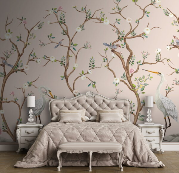 Papel de parede Papel de parede com pássaros e flores (REF: u79607) Papel de parede Papel de parede Papel de parede com pássaros e flores (REF: u79607)
