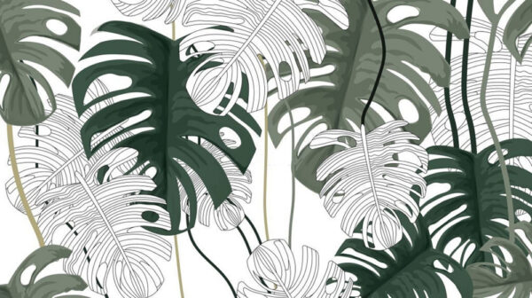 Folhas verdes exuberantes em harmonia Folhas verdes exuberantes em harmonia