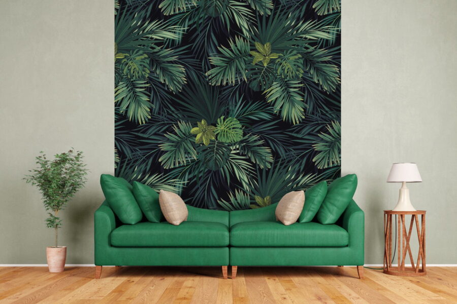 Padrão de folhas verdes