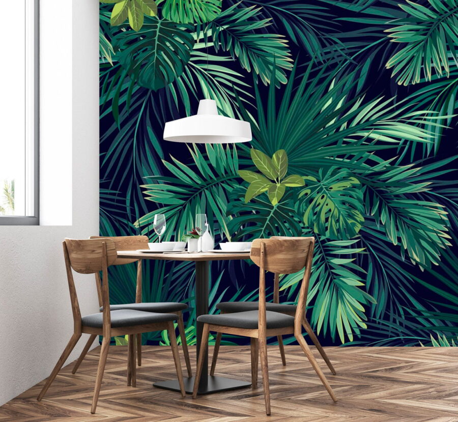 Padrão de folhas verdes