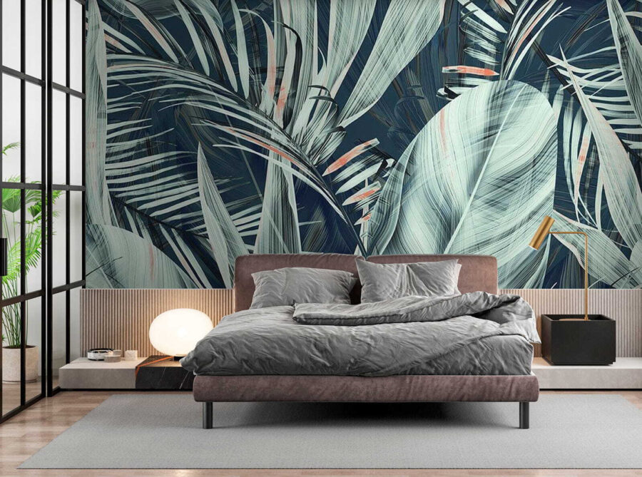 Papel de parede Folhagem tropical em cores serenas - Image 2