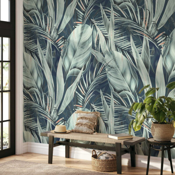 Folhagem tropical em cores serenas Folhagem tropical em cores serenas