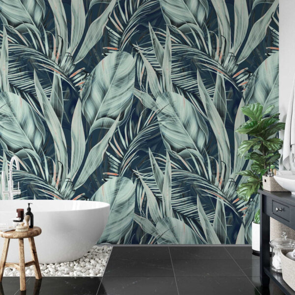 Folhagem tropical em cores serenas Folhagem tropical em cores serenas