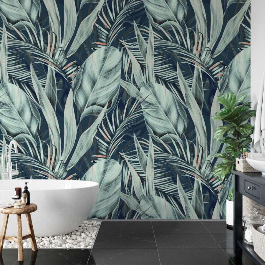 Papel de parede Folhagem tropical em cores serenas - Image 4