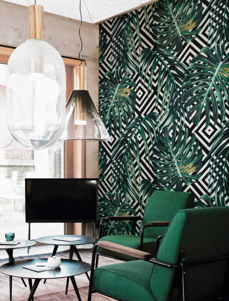 u79688pig1 780x1024 - Padrão de folhas num fundo preto e branco - tegory