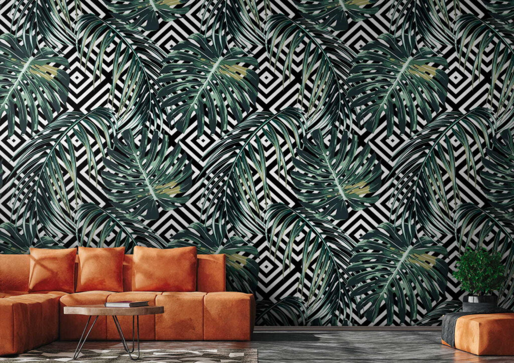 u79688pig2 1024x724 - Padrão de folhas num fundo preto e branco - tegory