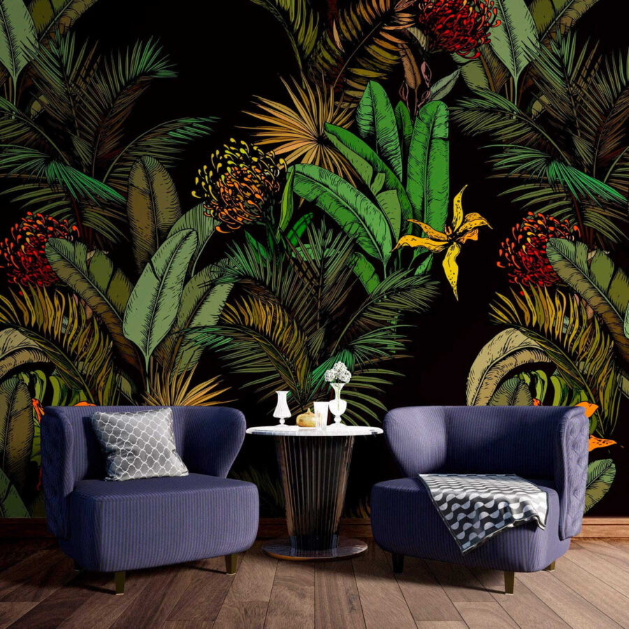 Papel de parede Padrão de plantas tropicais - Image 3