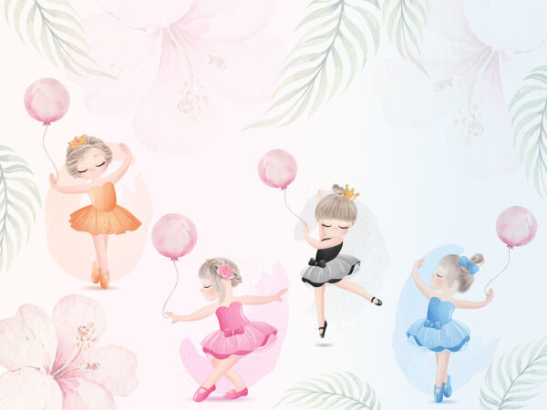 Grupo de raparigas com vestidos de tutu Grupo de raparigas com vestidos de tutu